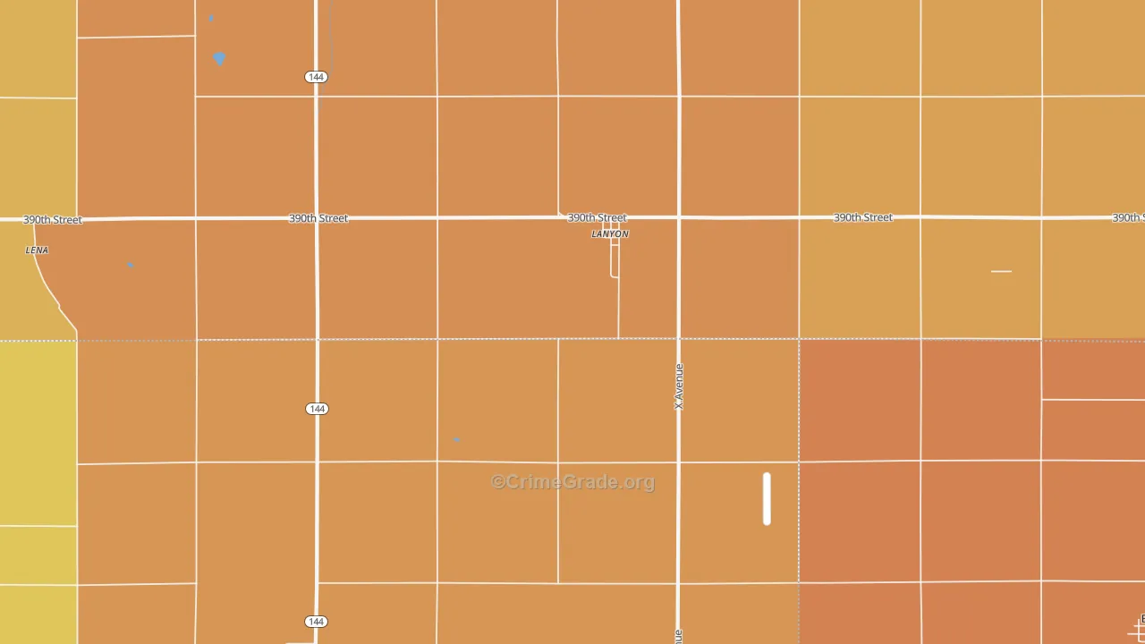 Lanyon, IA Map of Robbery Rates