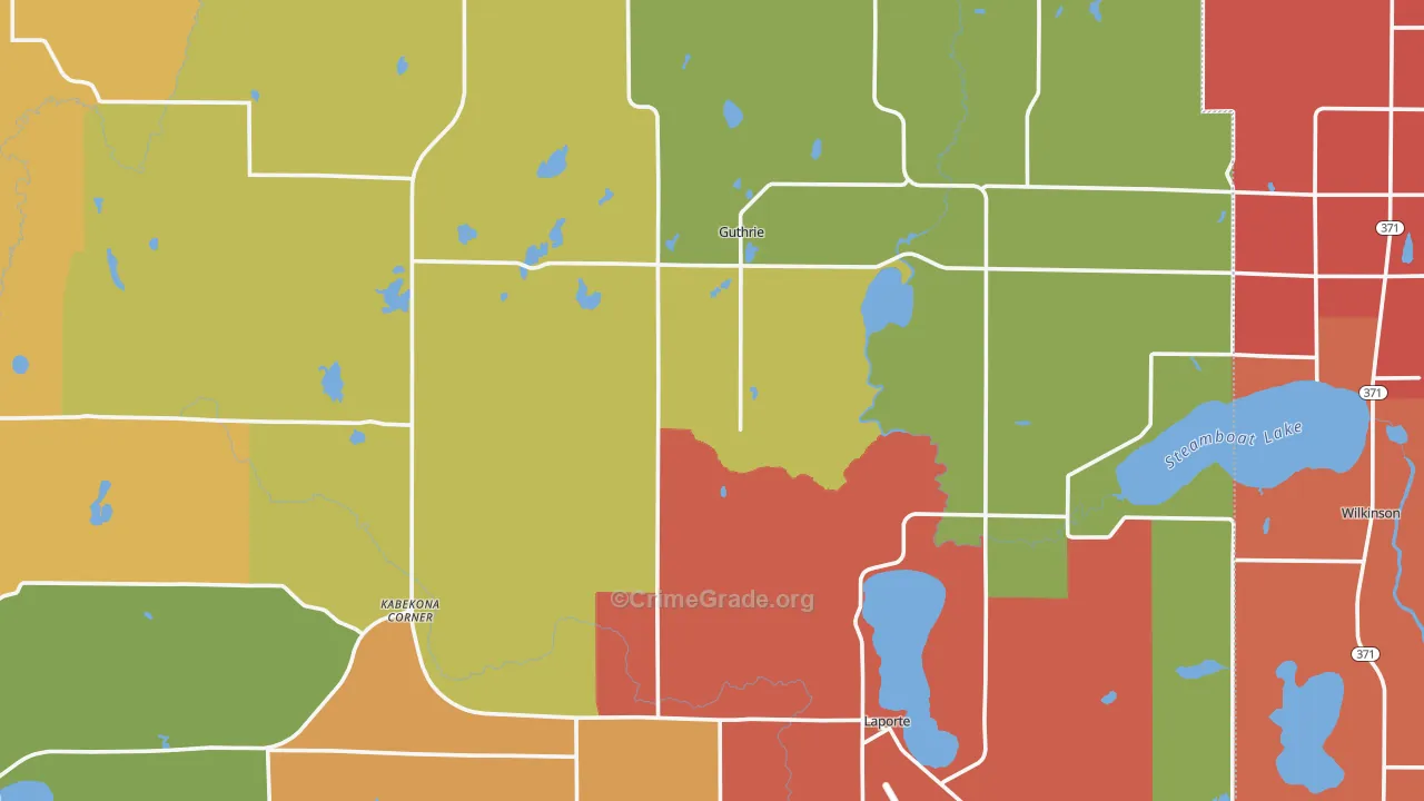 Laporte, MN Map of Robbery Rates