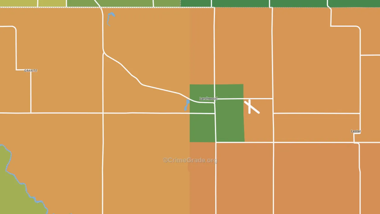Larchwood, IA Map of Robbery Rates