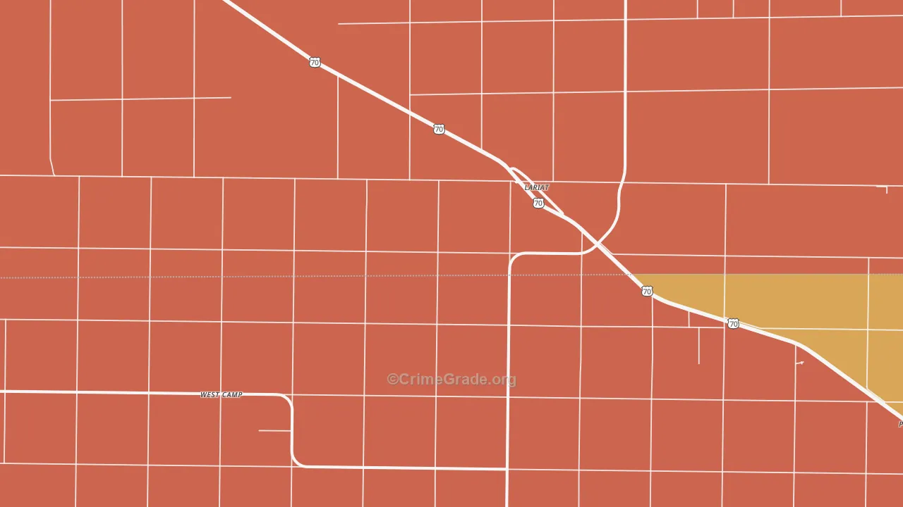 Lariat, TX Map of Robbery Rates