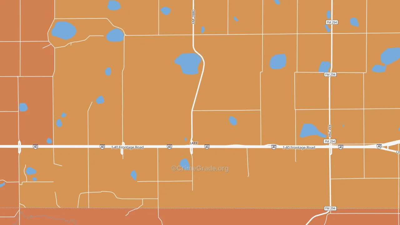 Lark, TX Map of Robbery Rates