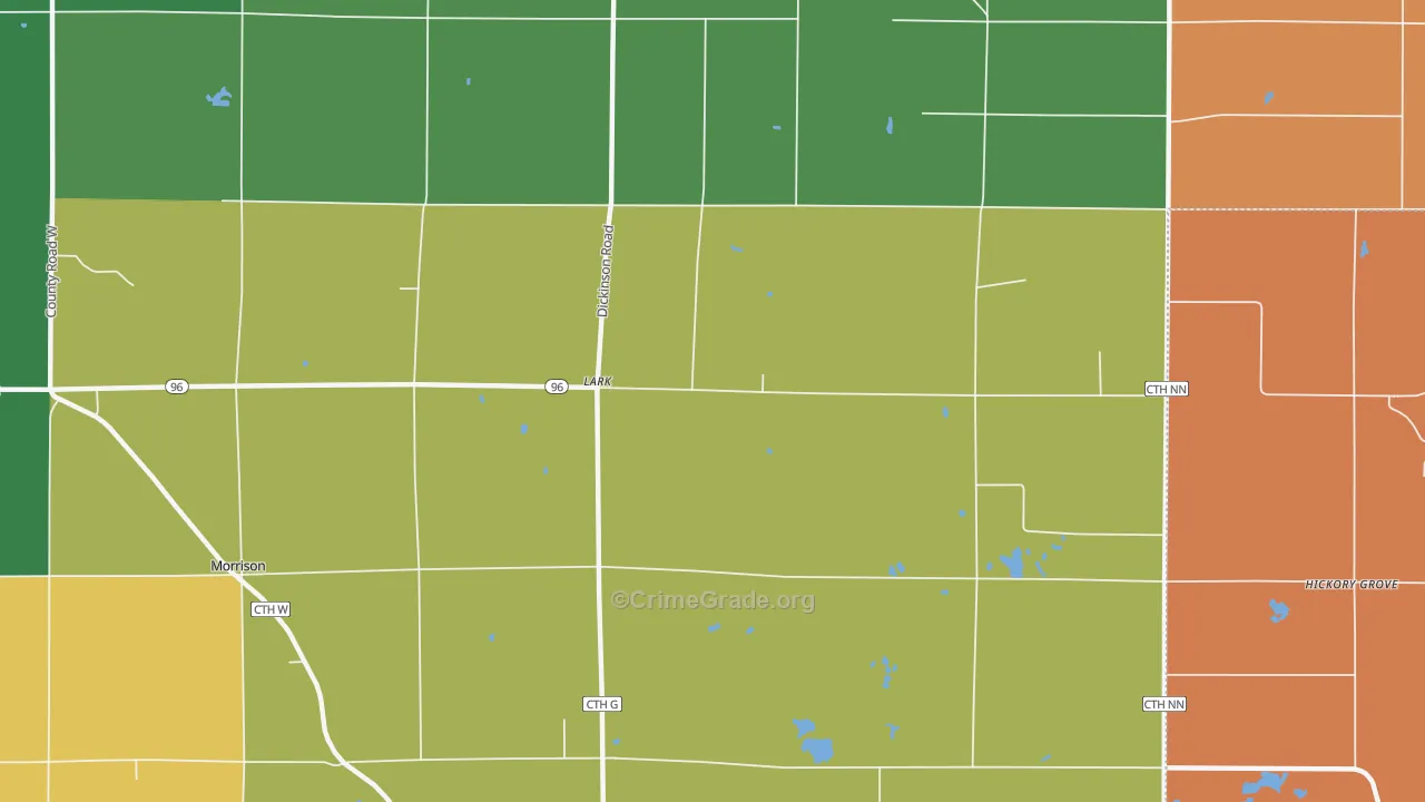 Lark, WI Map of Robbery Rates