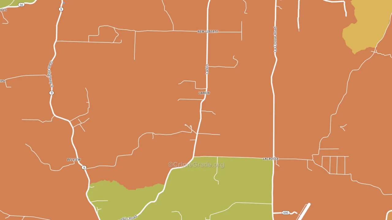 Larkin, AR Map of Robbery Rates