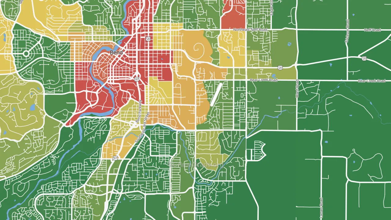 Larkspur, Bend, OR Map of Robbery Rates