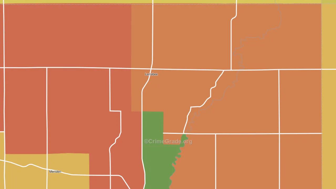 Larrabee, IA Map of Robbery Rates
