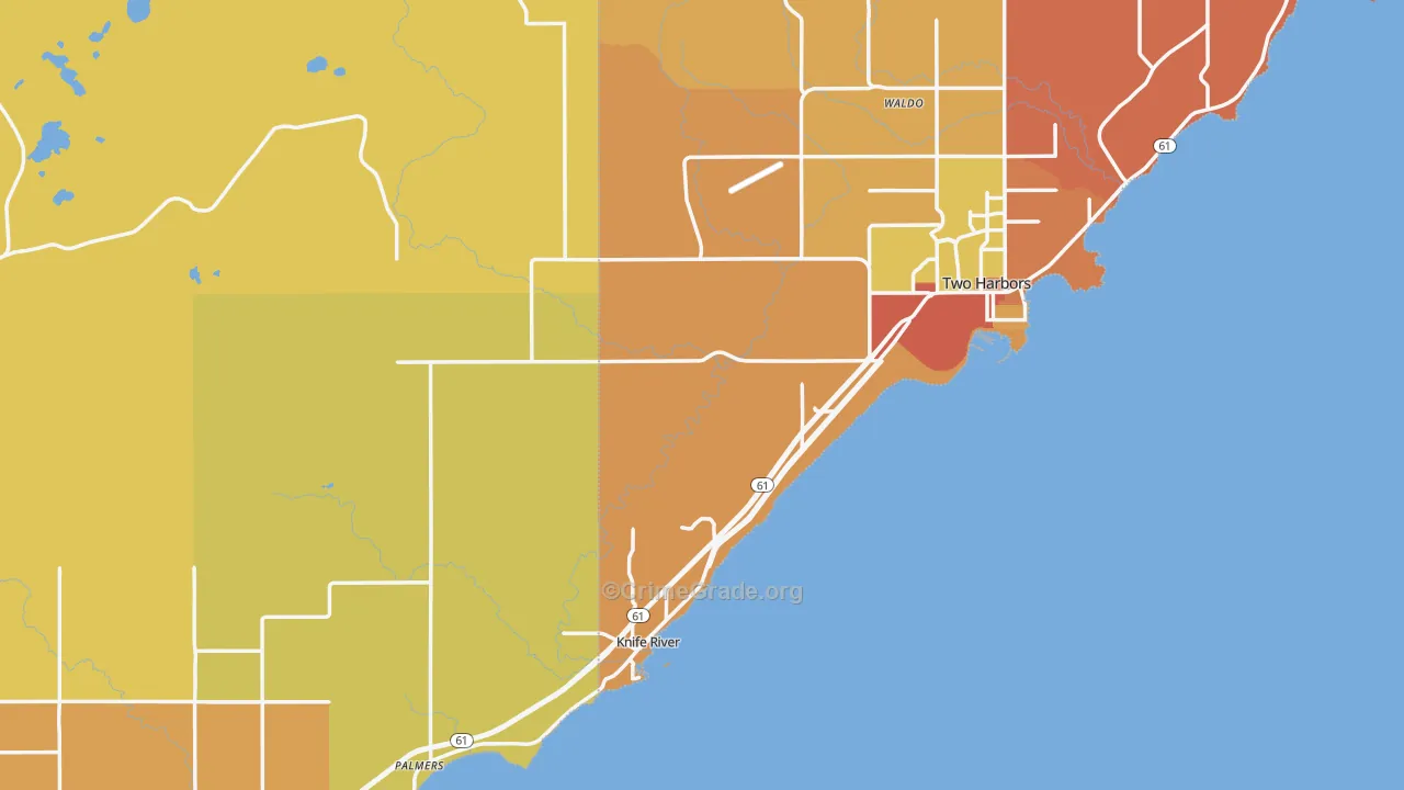 Larsmont, MN Map of Robbery Rates