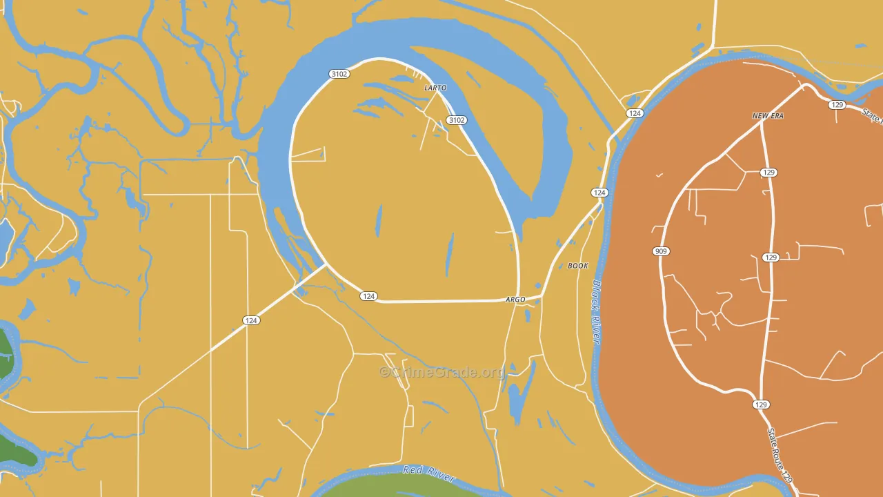 Larto, LA Map of Robbery Rates