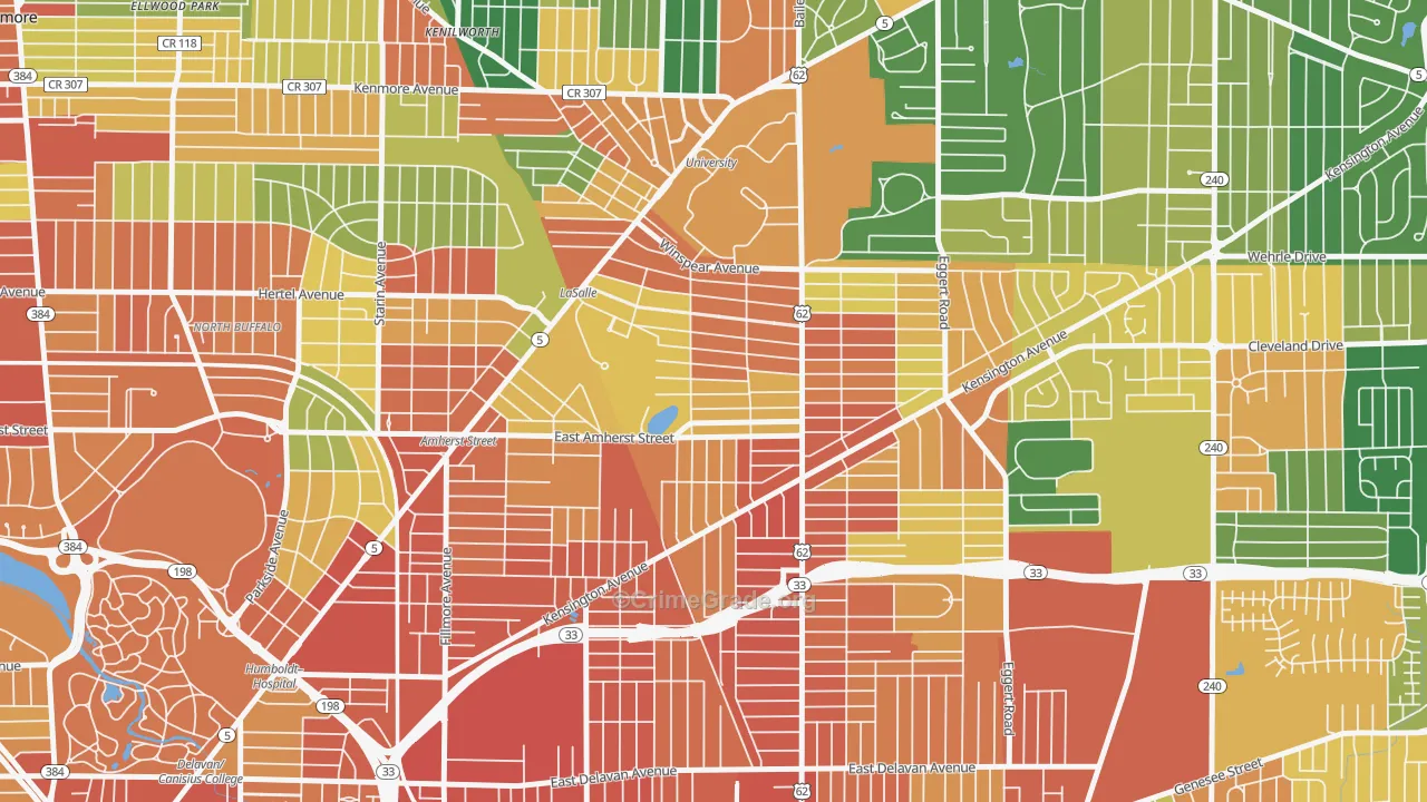 Lasalle, Buffalo, NY Map of Robbery Rates