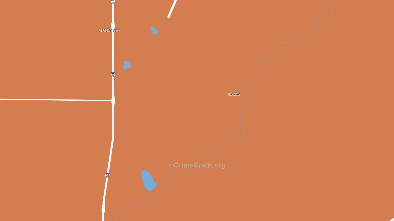Lascar, CO Map of Robbery Rates