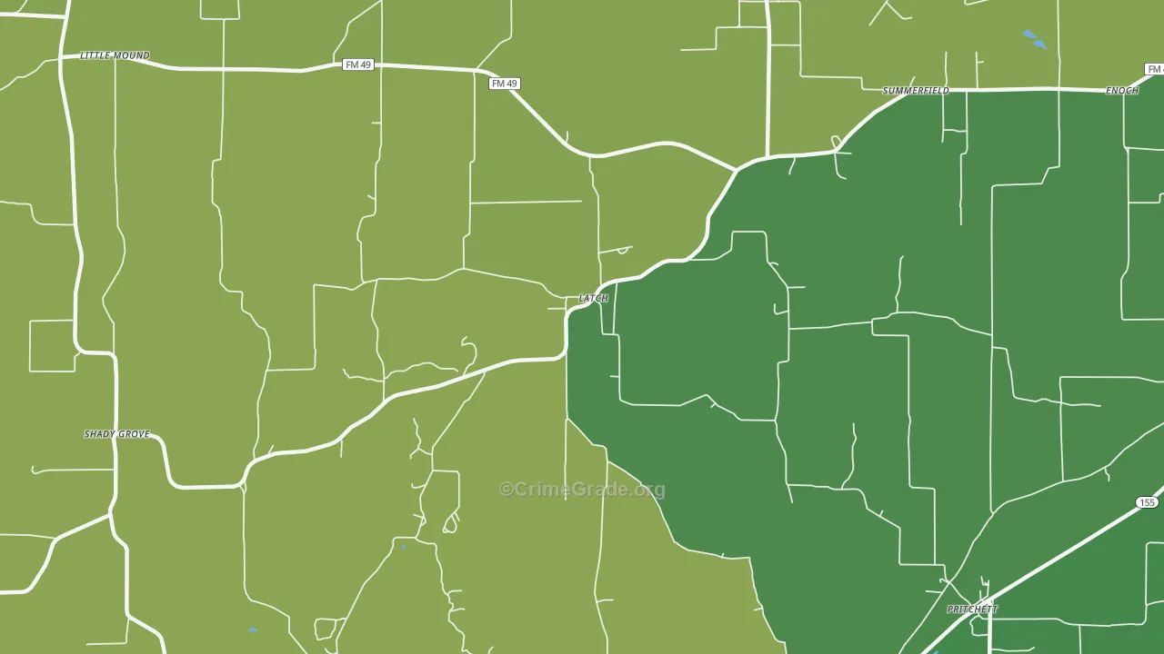 Latch, TX Map of Robbery Rates
