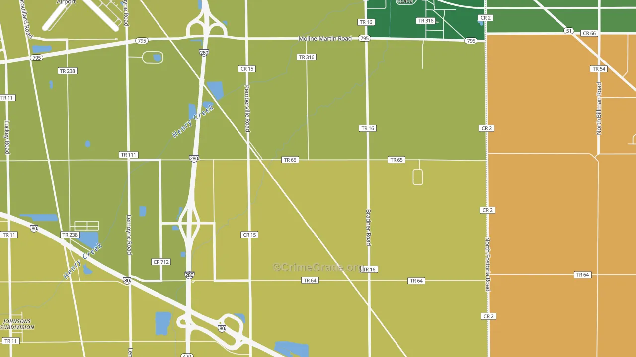 Latcha, OH Map of Robbery Rates