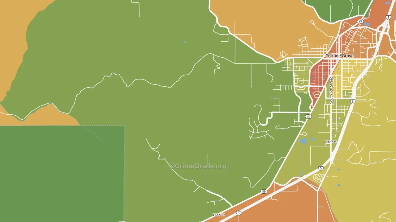 Latham, OR Map of Robbery Rates