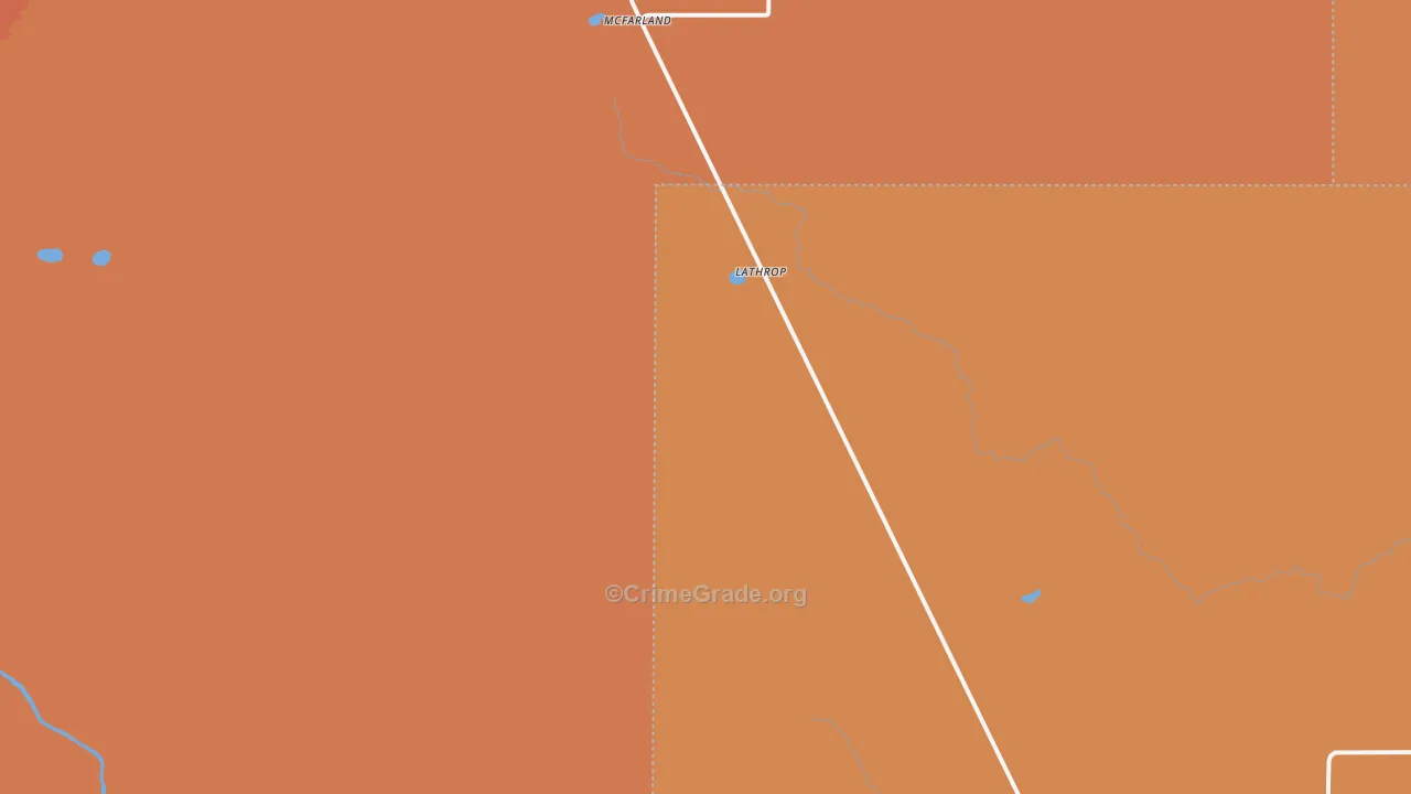 Lathrop, MI Map of Robbery Rates