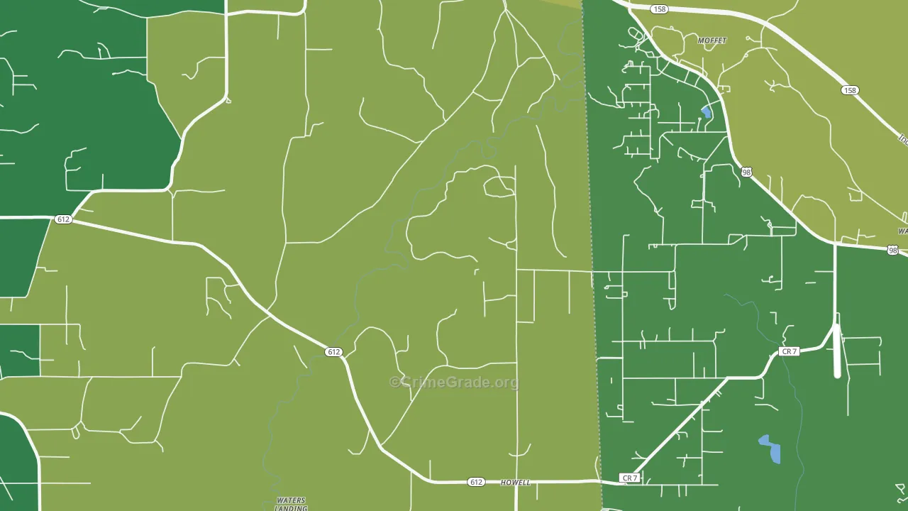 Latonia, MS Map of Robbery Rates