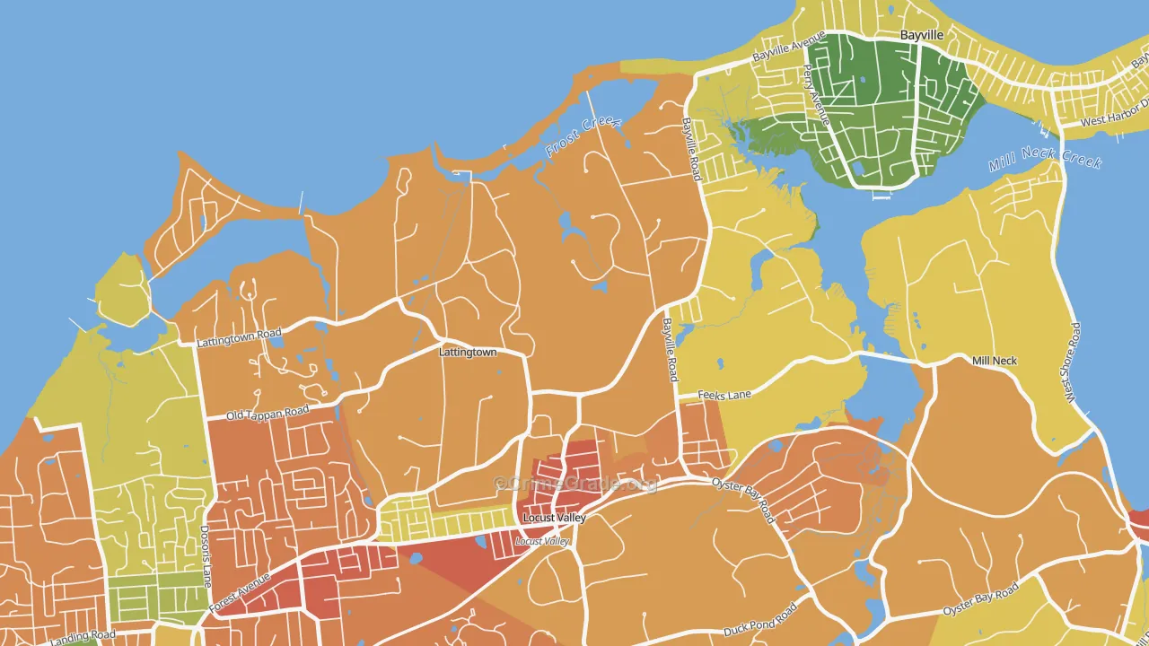 Lattingtown, NY Map of Robbery Rates