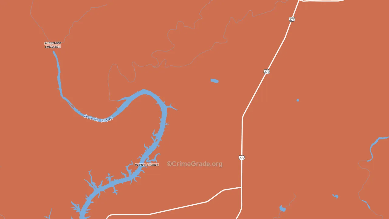 Laughlin Air Force Base, TX Map of Robbery Rates
