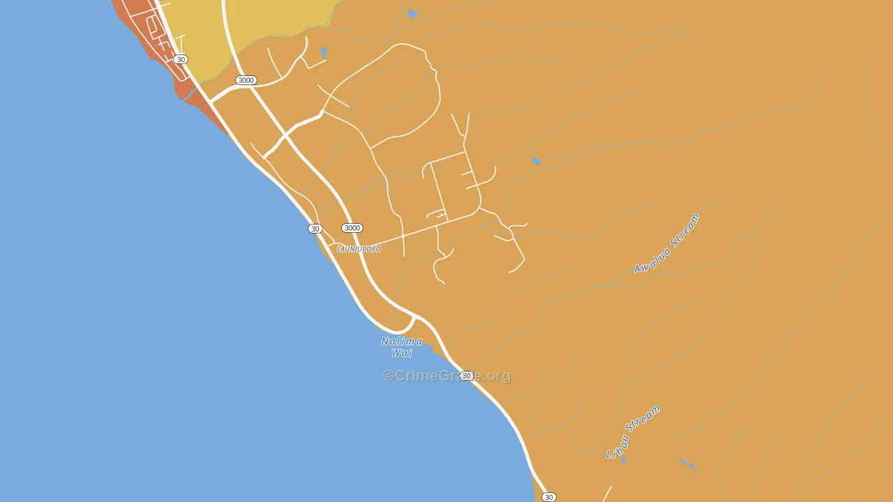 Launiupoko, HI Map of Robbery Rates