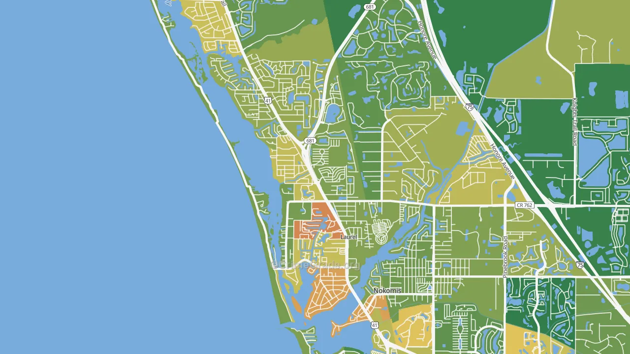 Laurel, FL Map of Robbery Rates