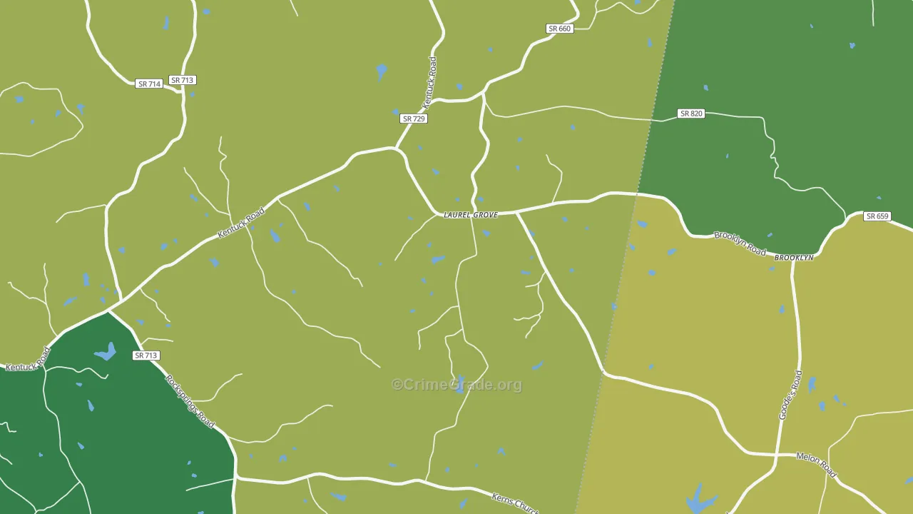 Laurel Grove, VA Map of Robbery Rates