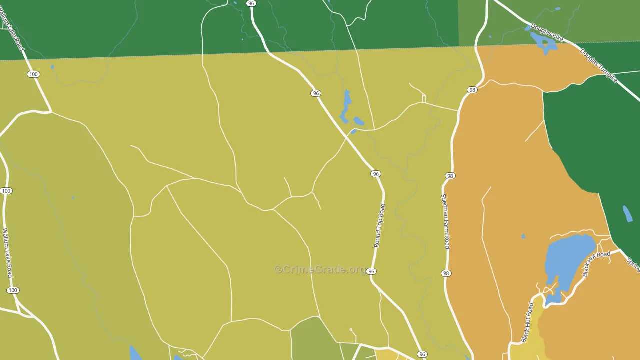 Laurel Hill, RI Map of Robbery Rates
