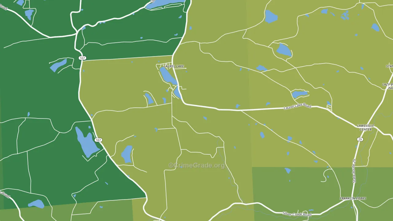Laurel Lake, PA Map of Robbery Rates