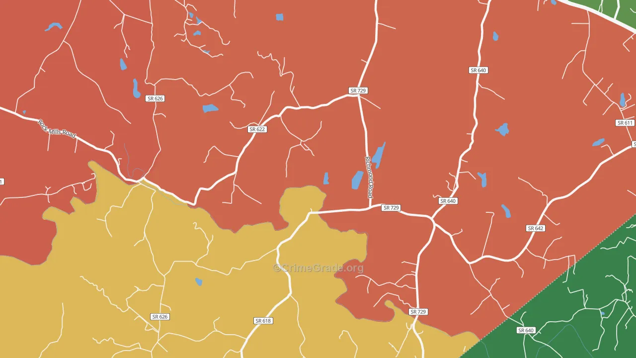 Laurel Mills, VA Map of Robbery Rates