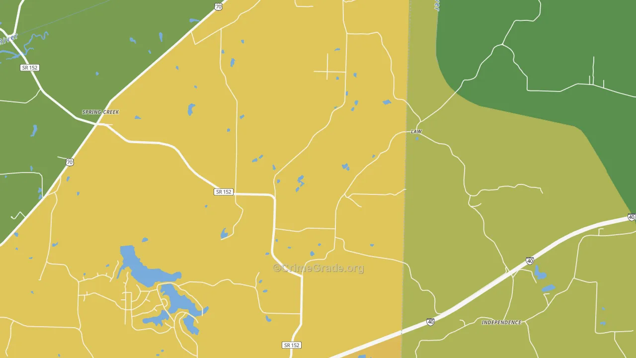 Law, TN Map of Robbery Rates