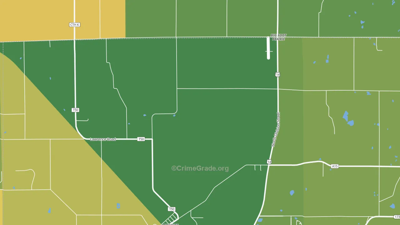 Lawrence, IL Map of Robbery Rates