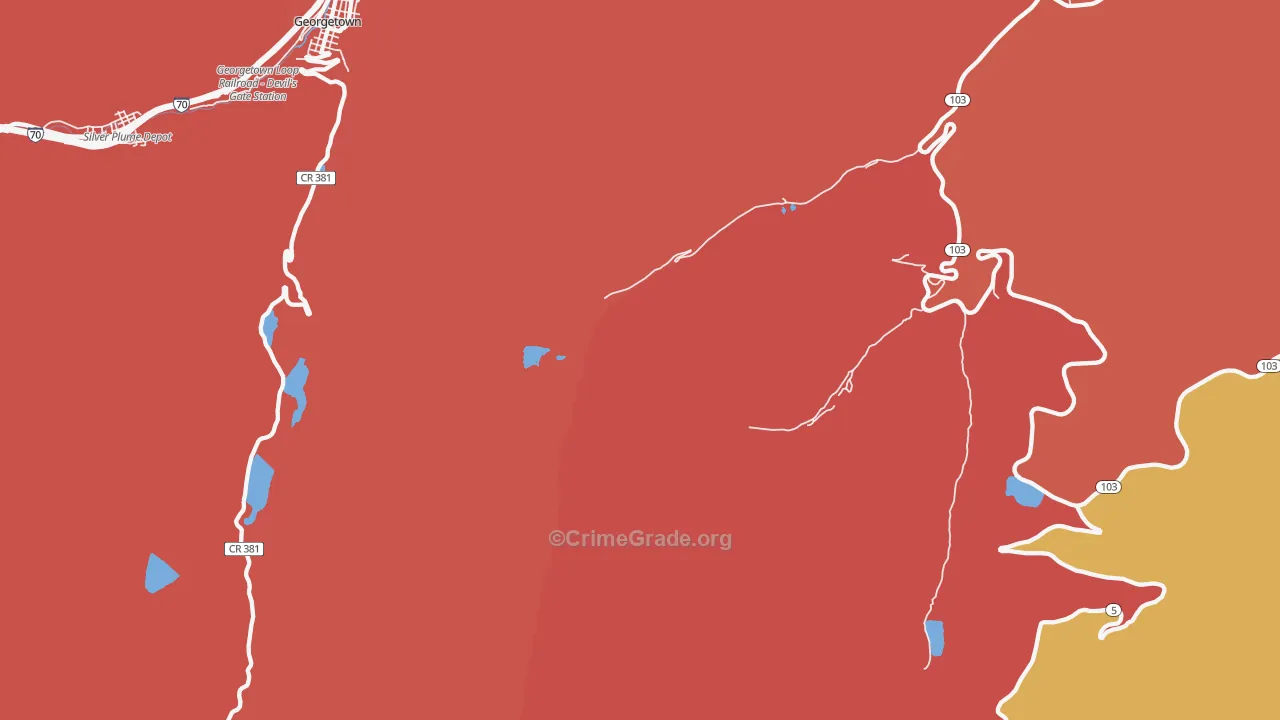 Lawson, CO Map of Robbery Rates