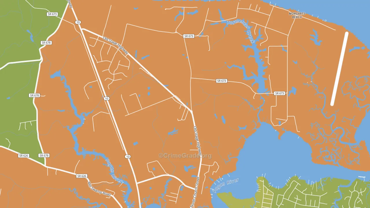 Lawson, VA Map of Robbery Rates