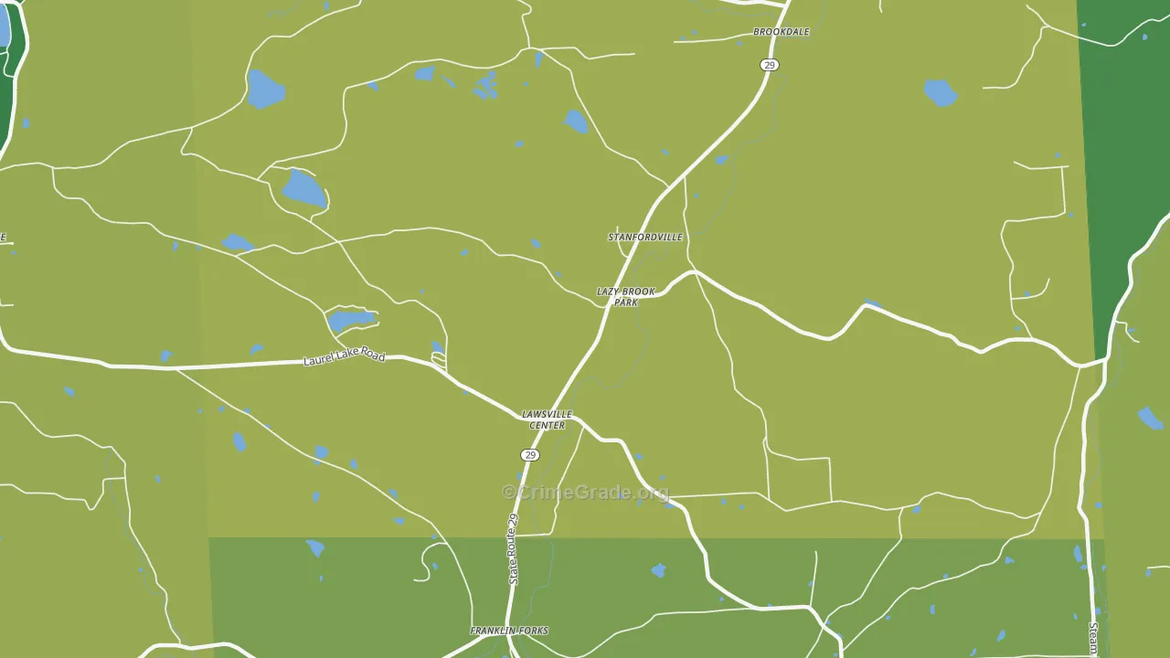 Lawsville Center, PA Map of Robbery Rates