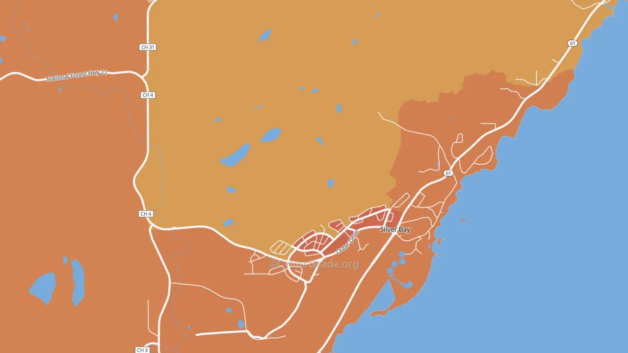 Lax Lake, MN Map of Robbery Rates