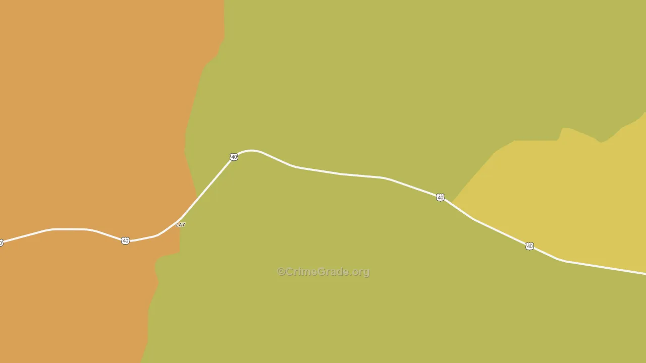 Lay, CO Map of Robbery Rates