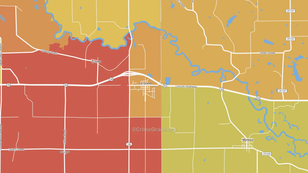 Le Grand, IA Map of Robbery Rates