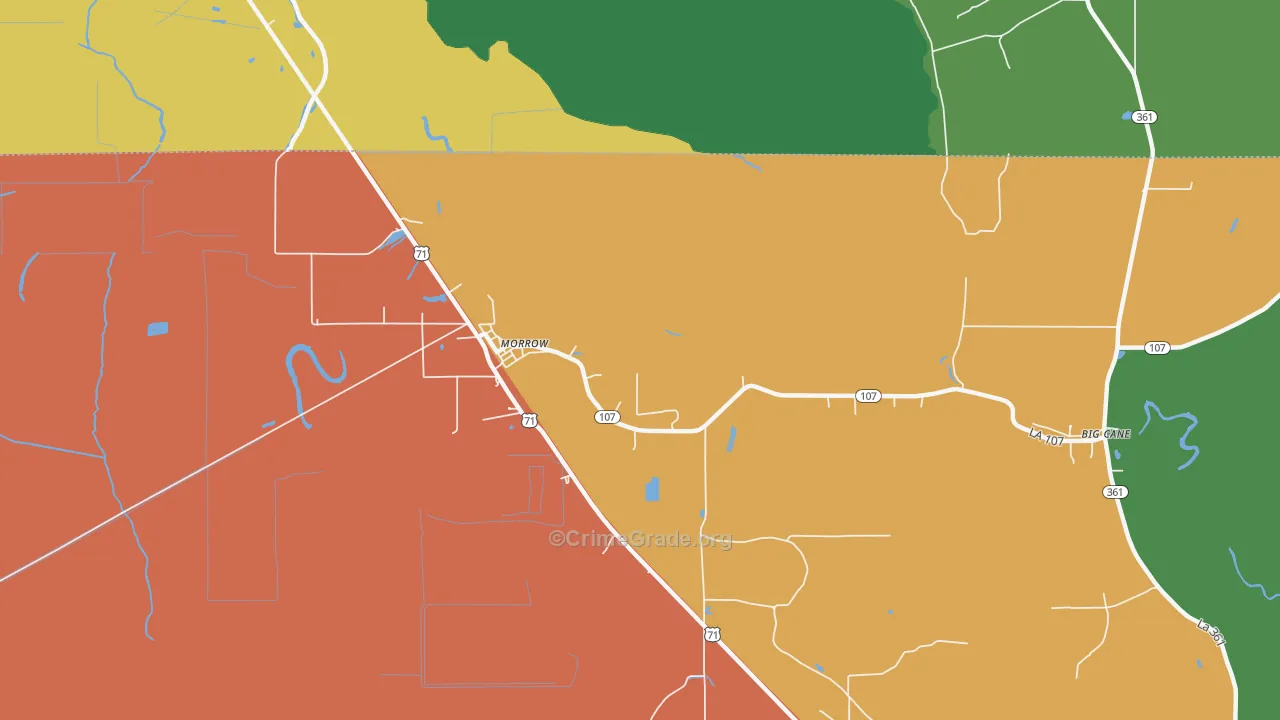 Le Moyen, LA Map of Robbery Rates