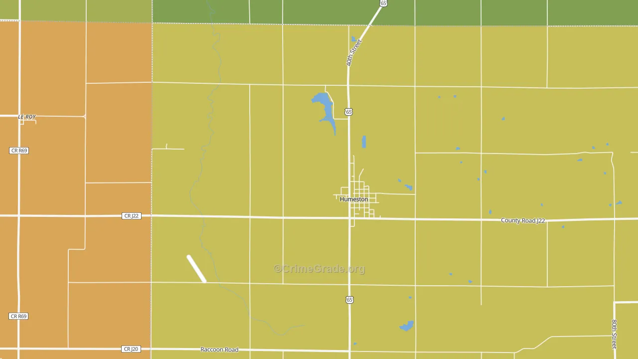 Le Roy, IA Map of Robbery Rates