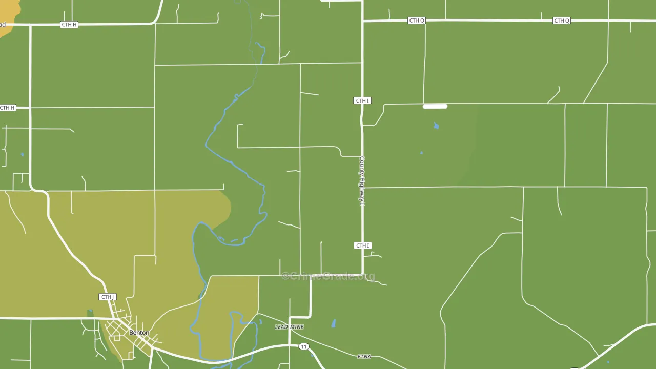 Lead Mine, WI Map of Robbery Rates
