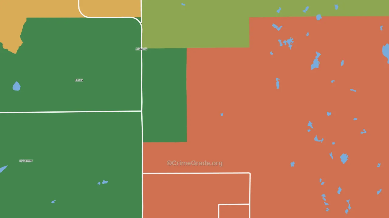 Leader, MN Map of Robbery Rates