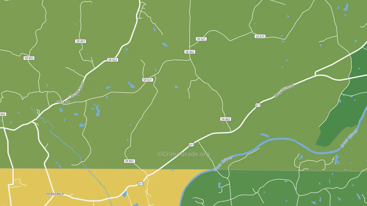 Leaksville Junction, VA Map of Robbery Rates