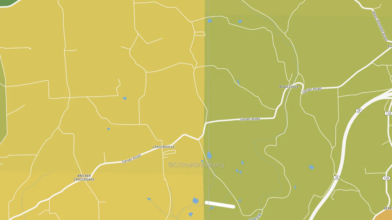 Leasuresville, PA Map of Robbery Rates
