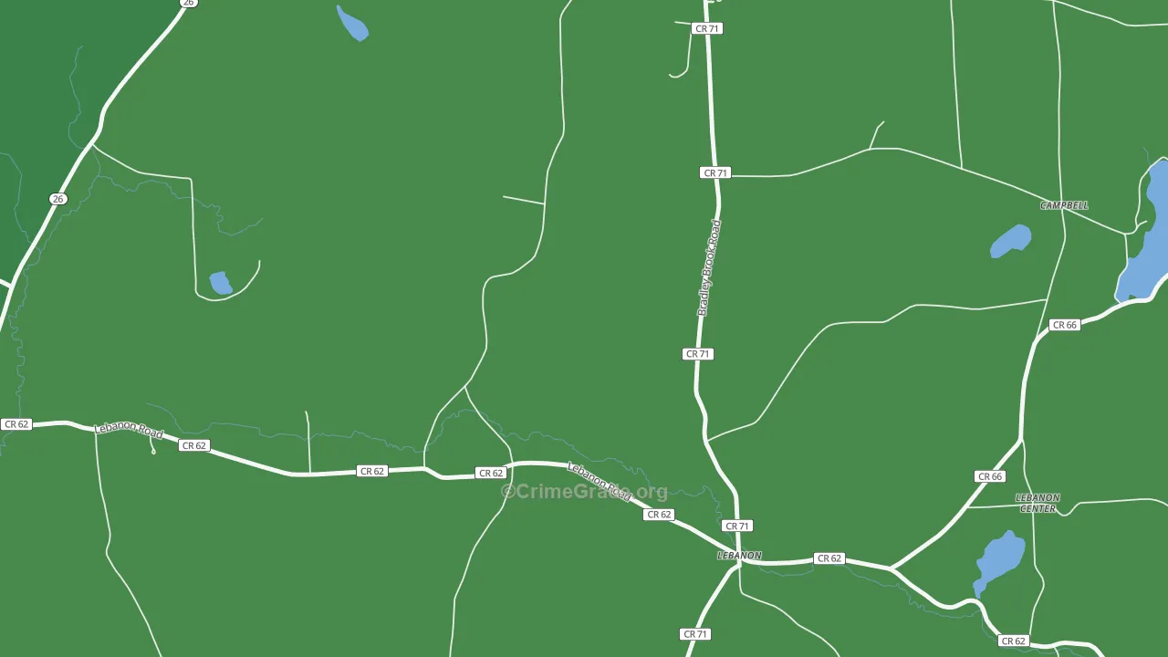 Lebanon, NY Map of Robbery Rates