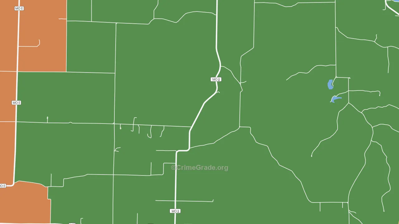 Lebo, MO Map of Robbery Rates