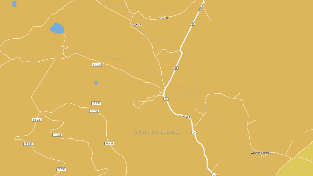 Ledoux, NM Map of Robbery Rates