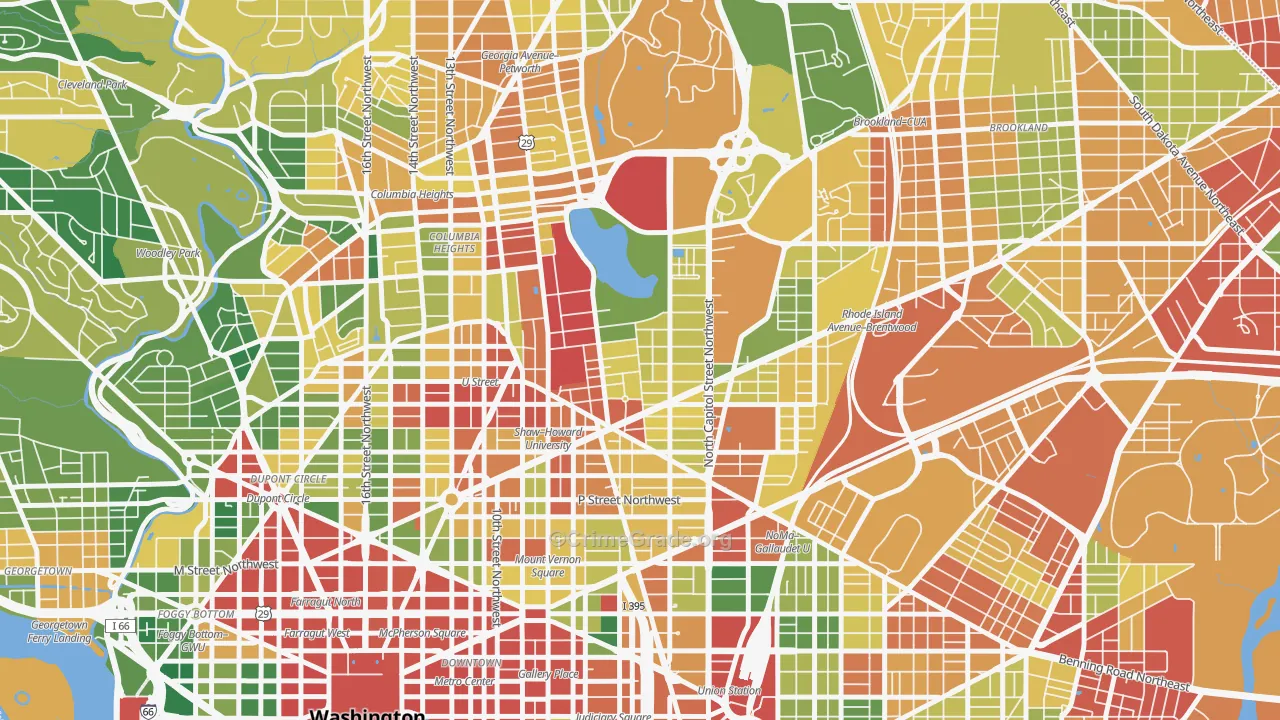 Ledroit Park, Washington, DC Map of Robbery Rates