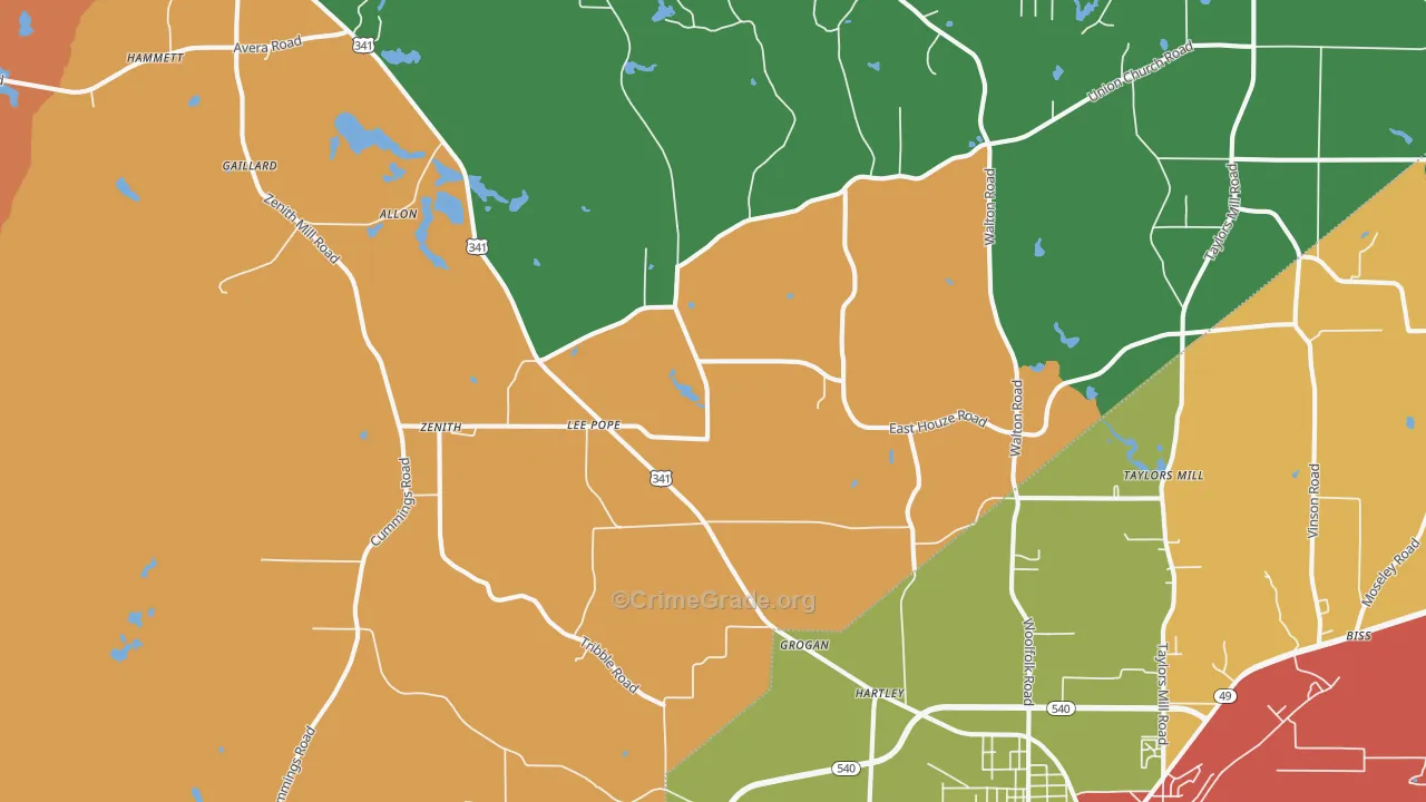 Lee Pope, GA Map of Robbery Rates