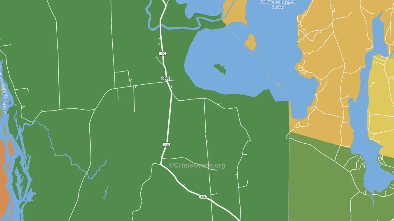 Leeds Junction, ME Map of Robbery Rates