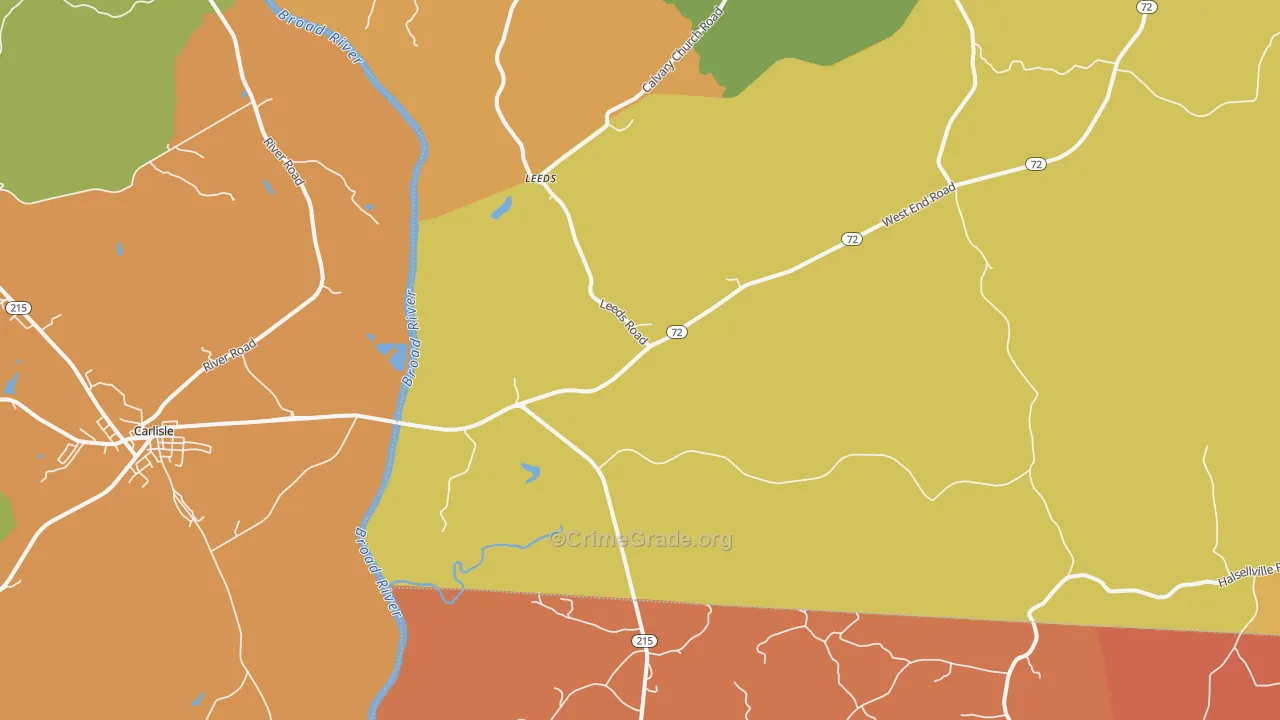 Leeds, SC Map of Robbery Rates