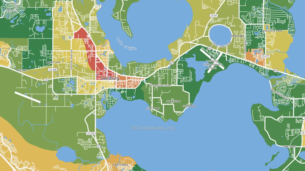 Leesburg, FL Map of Robbery Rates