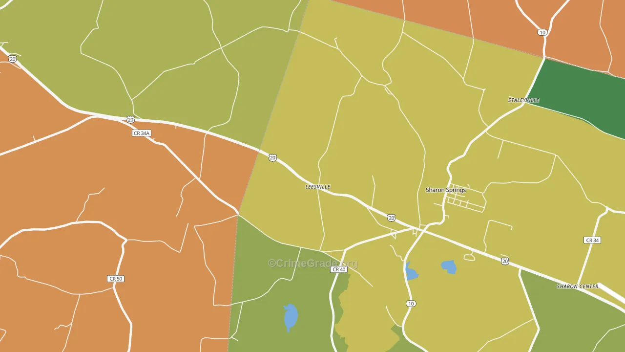 Leesville, NY Map of Robbery Rates