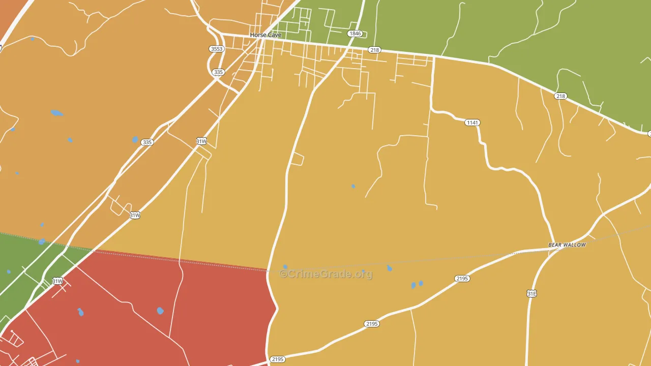 LeGrande, KY Map of Robbery Rates